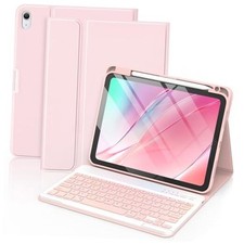 for iPad 11th 10th Generation Case with Keyboard 11/10.9" 2025 Light Pink