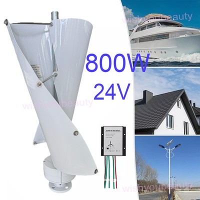 800W 24V Vertical Windturbinen-Generator Kit & MPPT Laderegler Windmühle Power