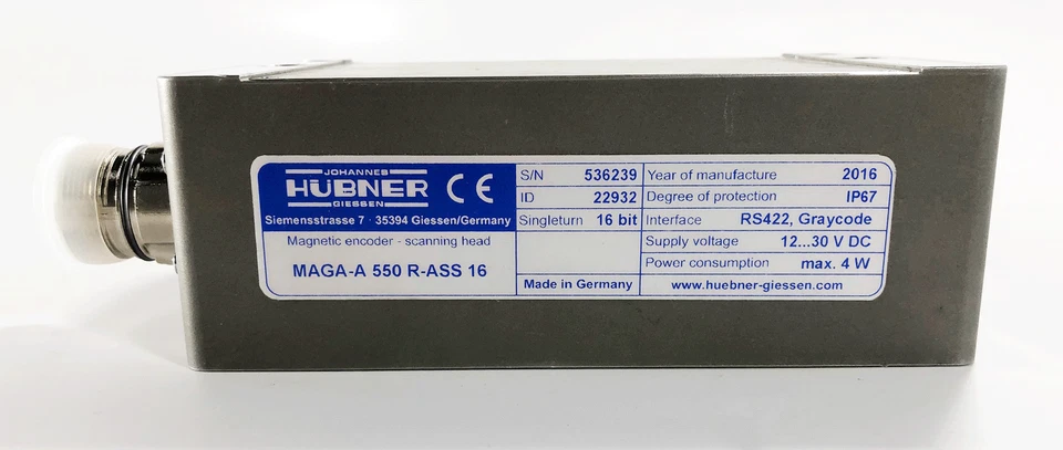 Hubner Bearingless Absolute Rotary Magnetic Encoder Scanning Head MAGA-A 550 - Image 2 of 4
