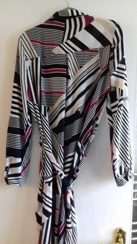 PRIMARK ATMOSPHERE BLACK/WHITE/MULTI SHIRT DRESS SIZE UK 14 BNWT - Picture 6 of 7