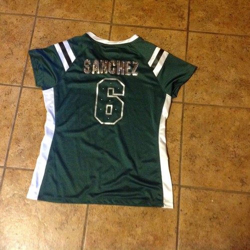 Sexy New York Jets Mark Sanchez Women's Large Glitter Jersey - Picture 1 of 2