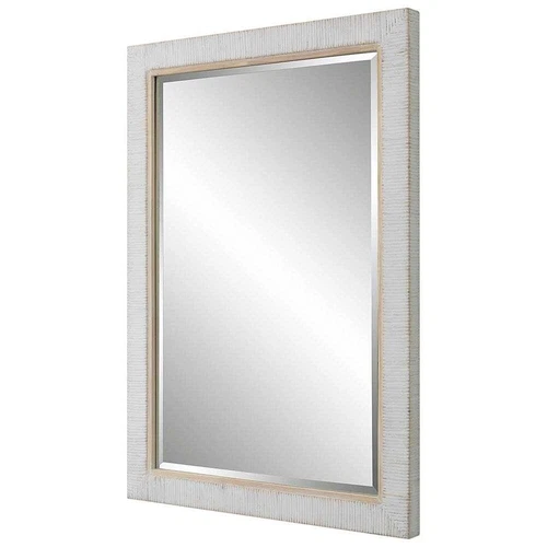 CAPE COASTAL 41" WHITEWASHED WRAPPED RATTAN FRAME WALL VANITY MIRROR 09829 - Picture 3 of 6