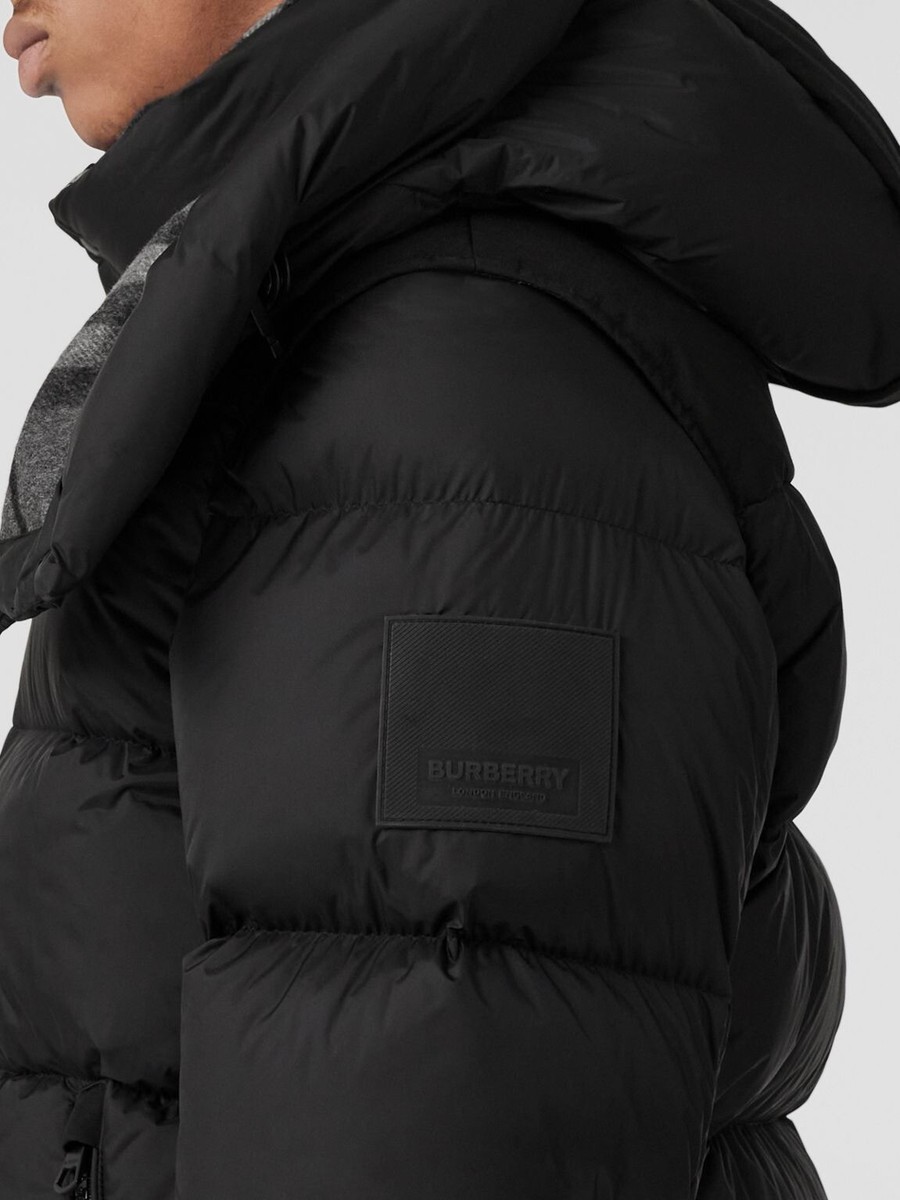 Burberry Detachable Sleeve Hooded Puffer Down Jacket Size L