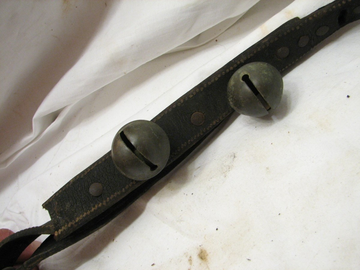 Set 27 Early Antique Brass/Bronze Sleigh Bells Neck Horse