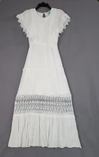 Filly Flair Women's Maxi Dress Fit & Flare Casual Long White Size S