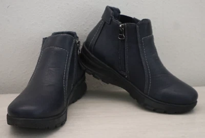 Botas para mujer Easy Street talla 5M negras de cuero PU Len Chelsea con cremallera lateral al tobillo - Imagen 1 de 4