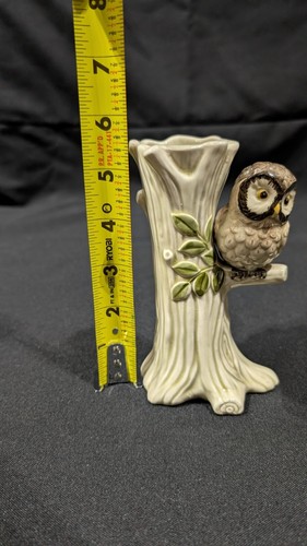 Vintage MCM Otagiri OMC Owl in Tree Ceramic Vase 5.5" 1979 Japan Handpainted - Picture 2 of 11