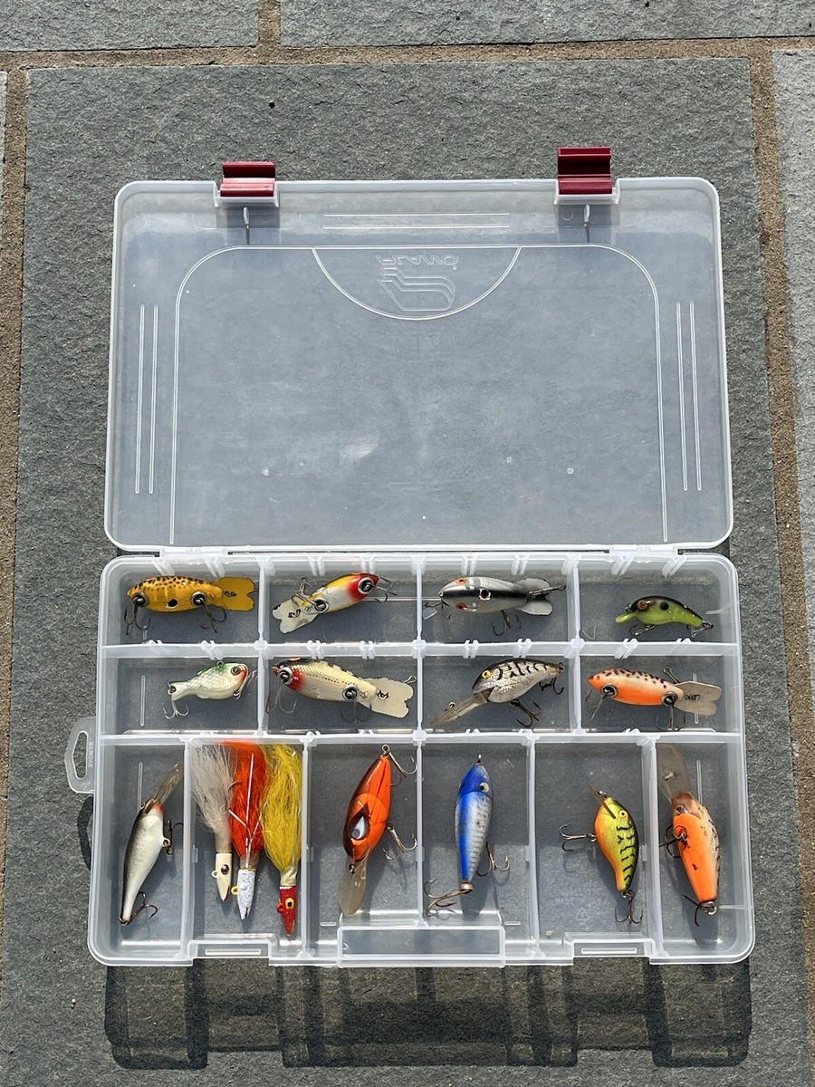 bass tackle box for sale Bass Fishing Lures & Tackle Box Various Brands & Conditions Large Vintage  LOT A