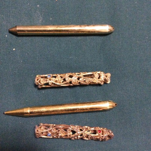 Pen and Pencil Set ● Travel ● Miniature ● Germany ● Gold Tone ● Atique - Picture 5 of 10