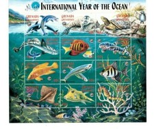  Grenadines 1998  - Year of the Ocean - Sheet of twelve  - MNH