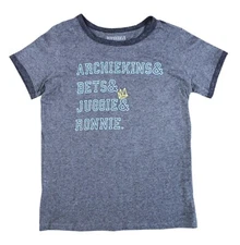 Women's RIVERDALE TV Show Gray Graphic Ringer T-Shirt Size MEDIUM Archie Jughead