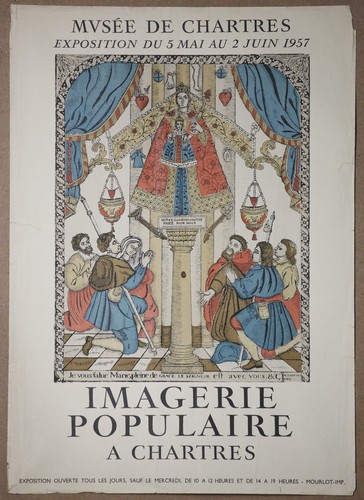 Religious Colored Manuscripts from Chartres Museum Mourlot Stone Lithograph - 第 1/1 張圖片