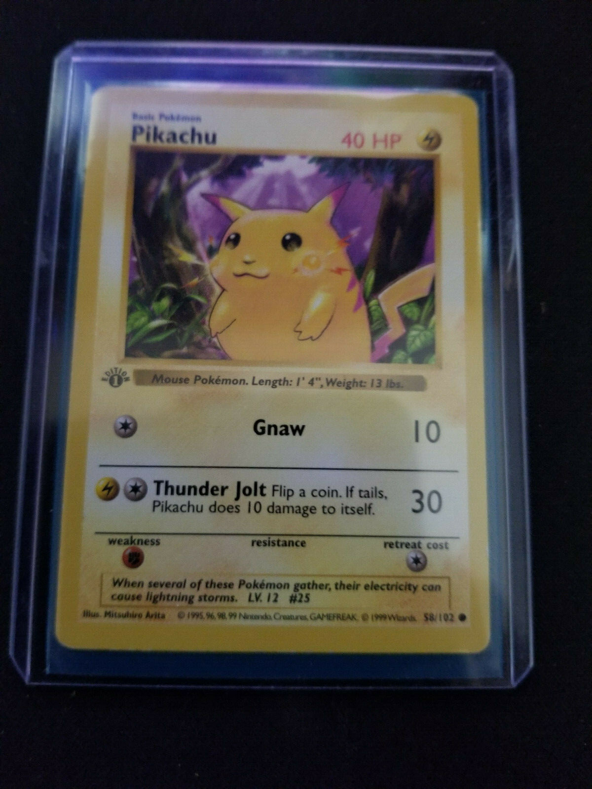 1st Edition Shadowless Pikachu Pokémon Card 58/102 | eBay