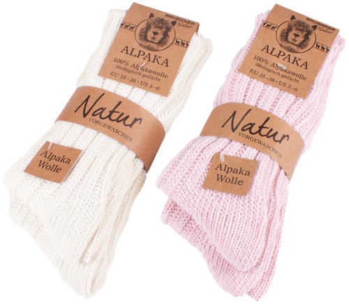 Paquete de 4 pares de calcetines de lana de alpaca BRUBAKER para hombre mujer - Imagen 61 de 79
