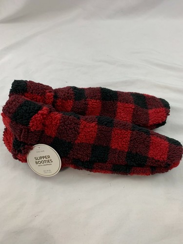 Women's Slipper Booties Buffalo Check Red/Black or Brown SZ S/M (5-7) M/L (8-10) - Picture 7 of 8