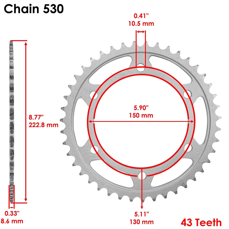 Kit de cadena de transmisión y piñón negro para Yamaha YZF-R1 1998-2003 tipo cadena 530 Foto 4 de 4