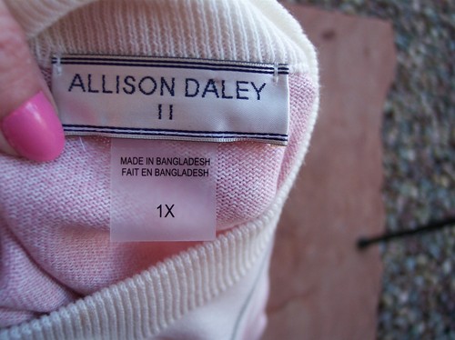 Allison Daley II NEW pink gray white sweater plus size 1x 0x EASTER SPRING top - Picture 8 of 9