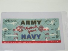 1952 Army vs Navy Game Ticket Football Game