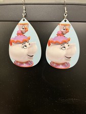 BEAUTY AND THE BEAST MRS POTTS AND CHIP EARRINGS NEW 