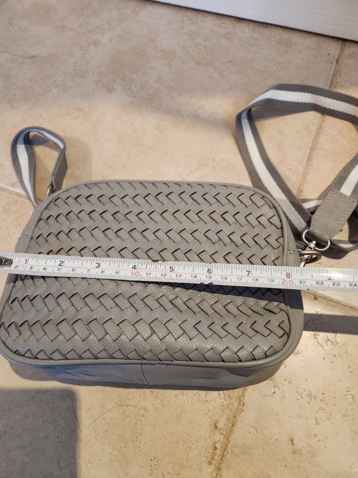 Hotter Grey Woven Camera Rectangular Crossbody Ba… - image 6