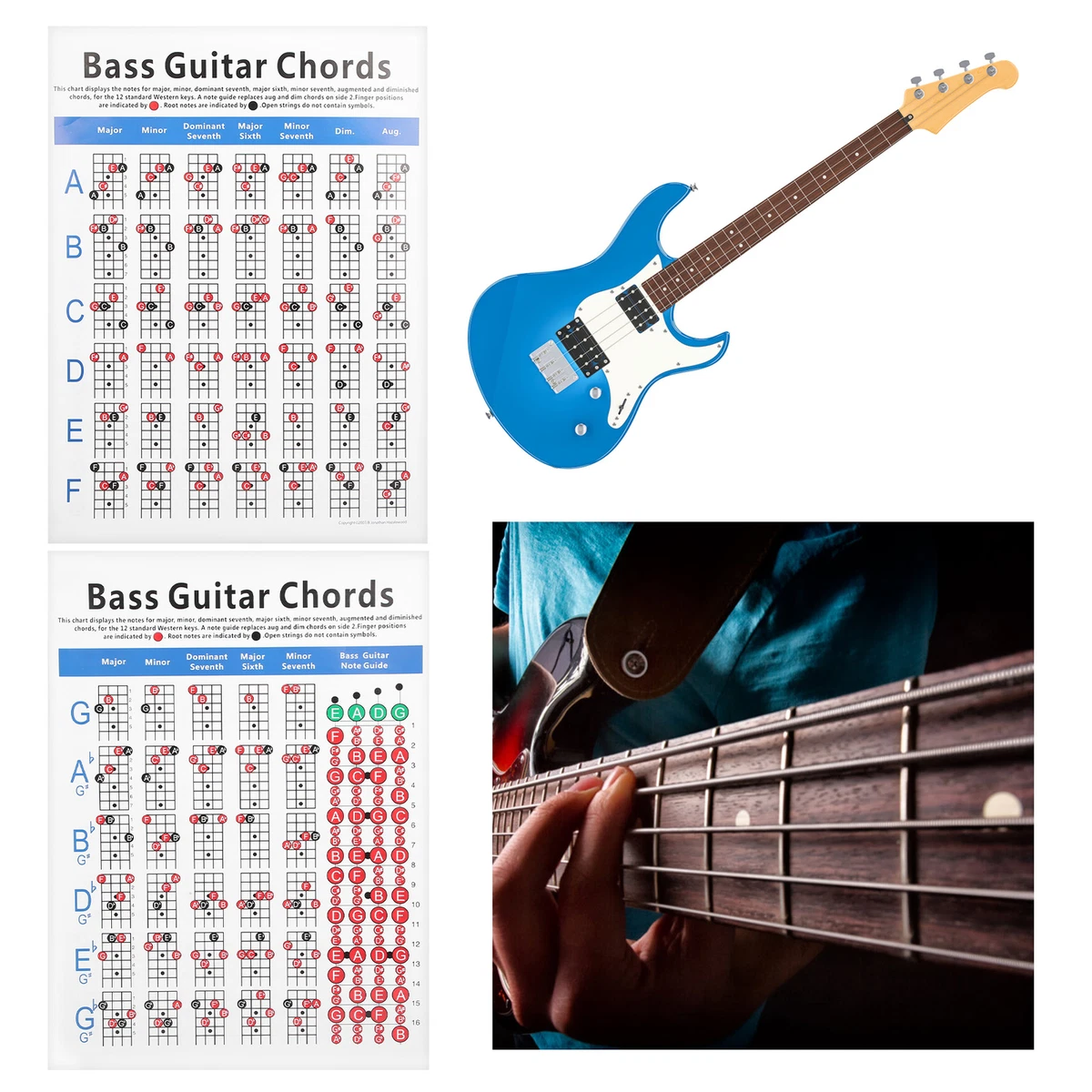  Guitar Chords Chart,Bass Guitar Finger Practice Chart