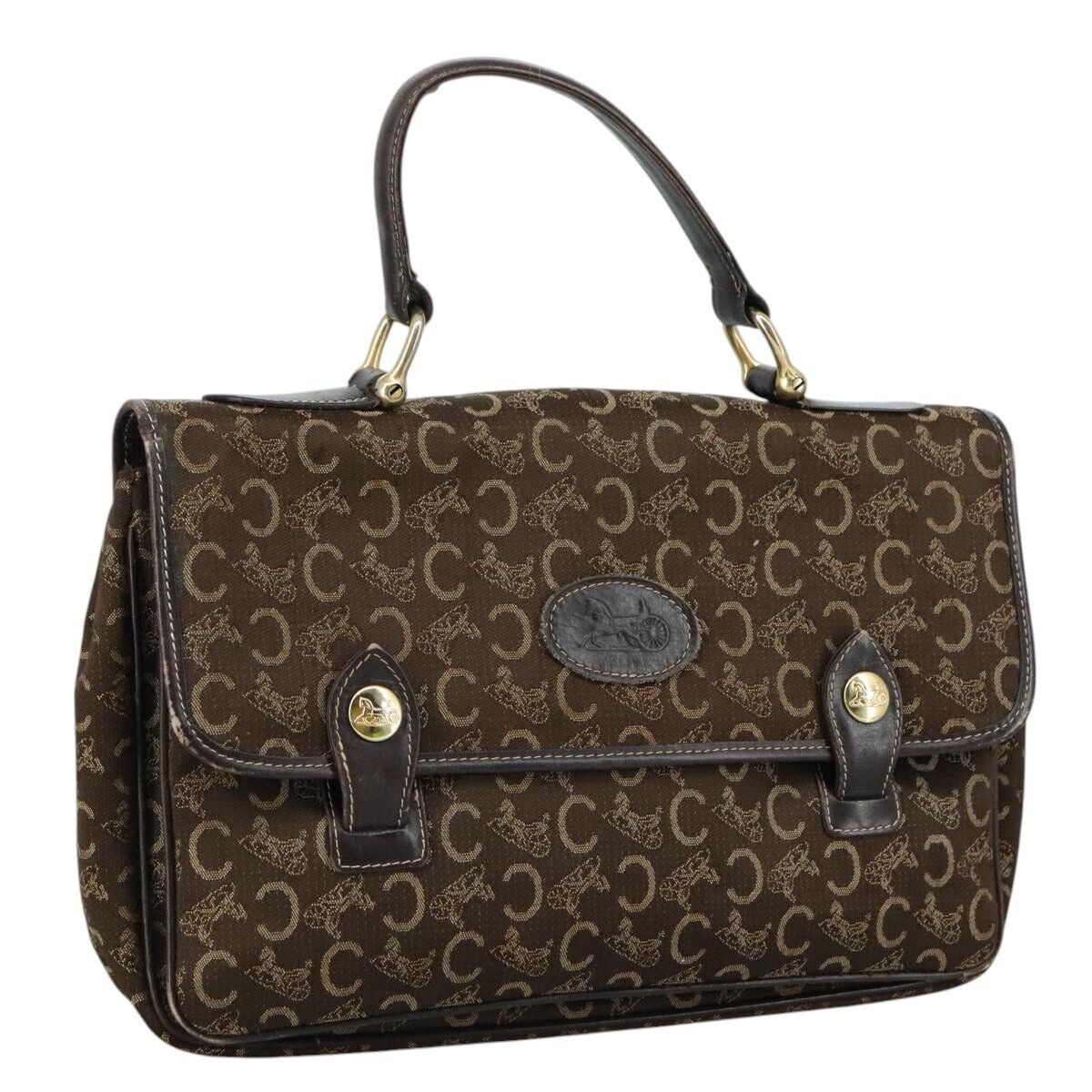 CELINE C Sulky Hand Bag Canvas Brown Auth 97779 | eBay CELINE C Sulky Hand Bag Canvas Brown Auth 97779 | eBay