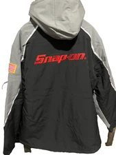 SNAP ON TOOLS HOODED JACKET XL INSULATED WINTER COAT ZIP UP BLACK/GREY NEW