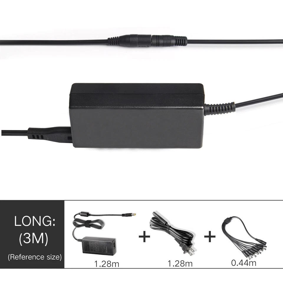 8-Way Splitter Cable AC Adapter For Lorex ACC-U81 ACCU81 Security Camera Power - Image 3 of 4