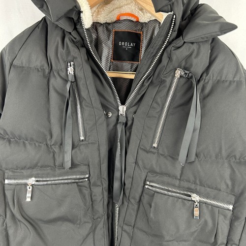 Down Filled Orlay RSD Standards Hooded Parka Black Ladies Sm Cozy Winter Heavy - Picture 3 of 13