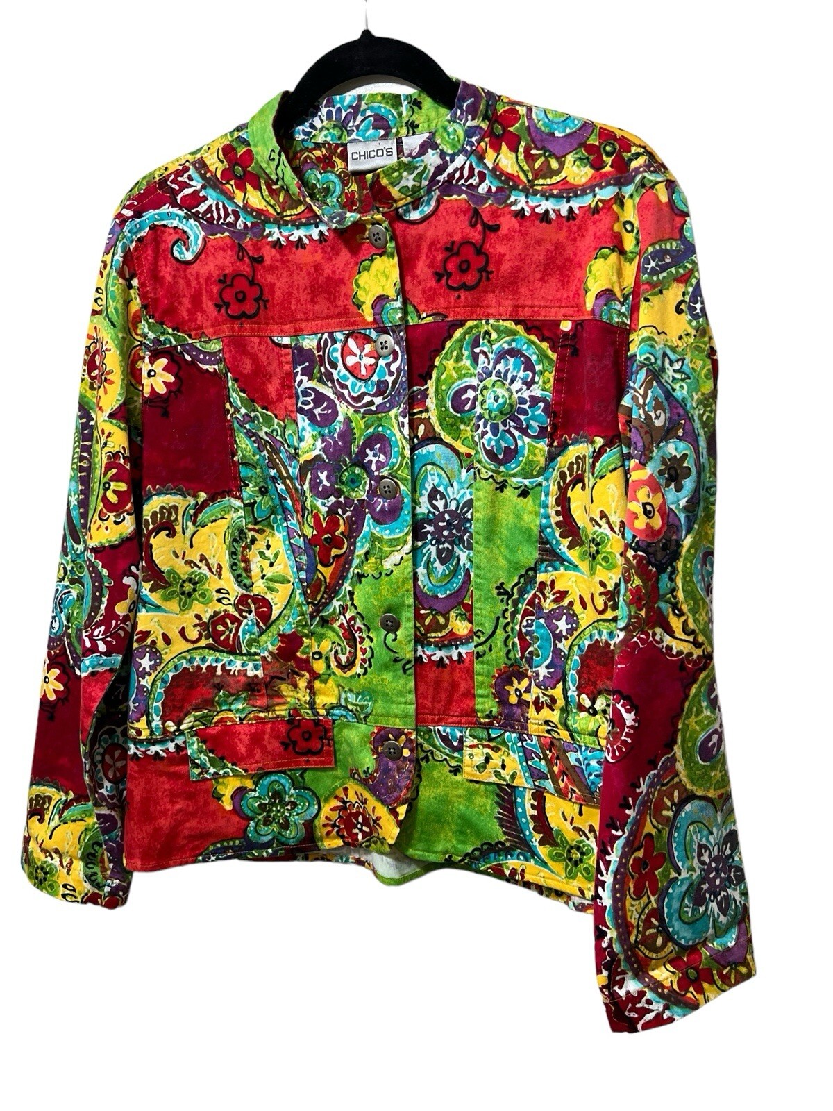 Chico’s Button Front Jacket With Mandarin Collar … - image 4