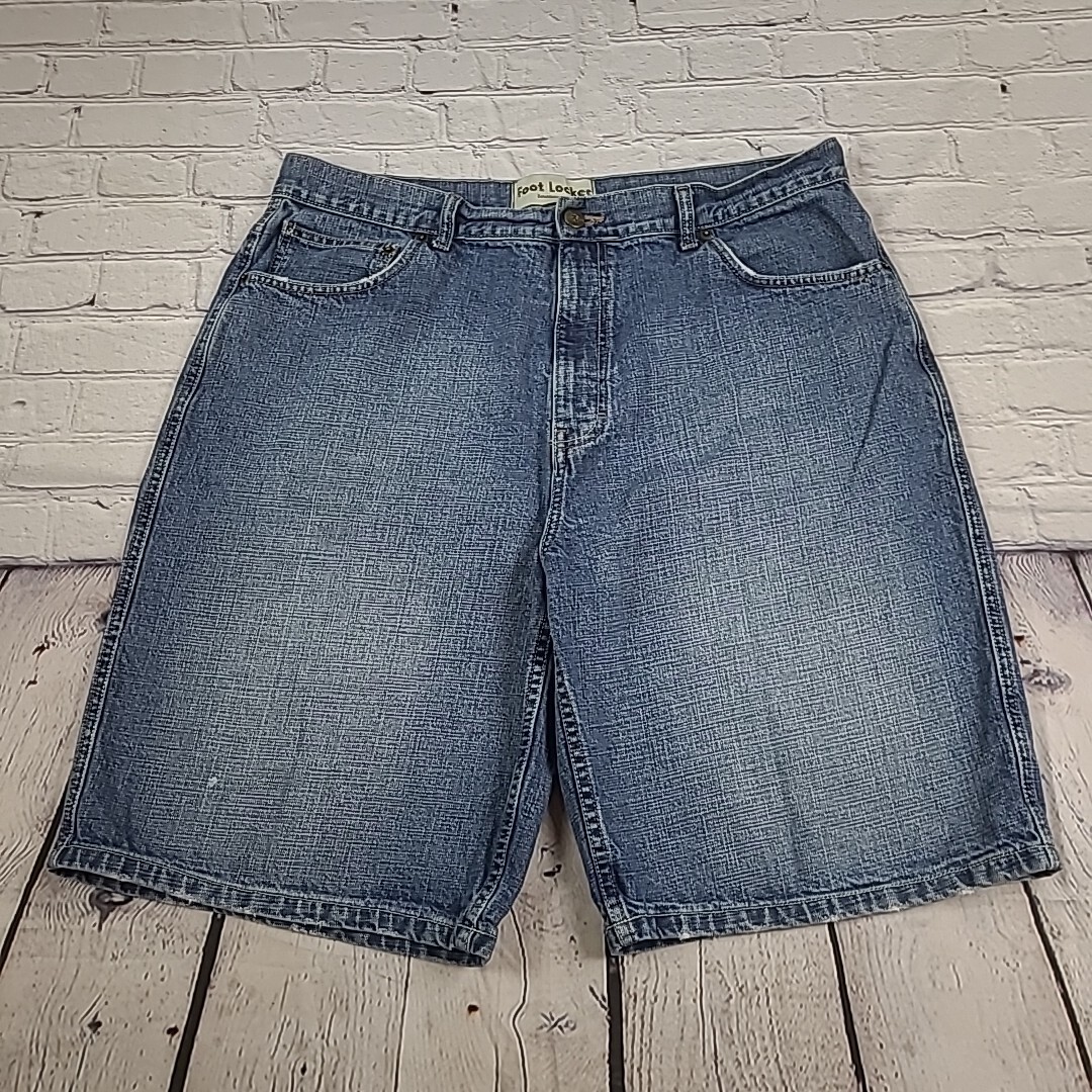 LOT OF 2 Vintage Foot Locker Denim Shorts Mens Sz 40 Baggy