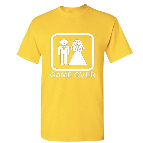 🔥 Game Over Wedding Funny Groom Bride Husband Wife Joke Mens Unisex T shirt - Picture 13 of 17