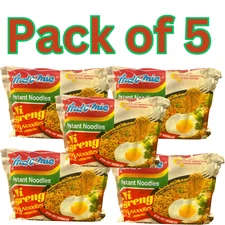 Indomie Mi Goreng Instant Stir Fry Noodles, Halal Certified, Pack of 5 (85g Each
