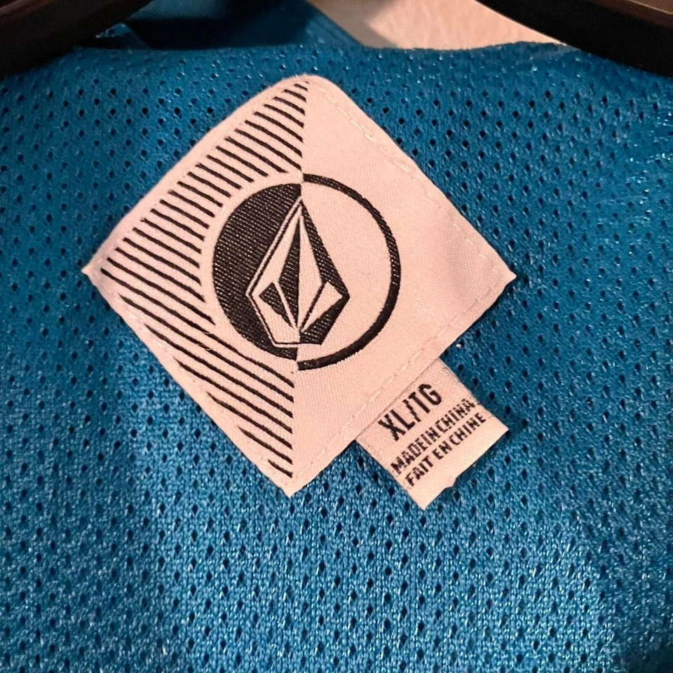 Volcom Jacket Softshell Hooded Mesh Lined Full Zip Teal Blue - Image 3 of 4