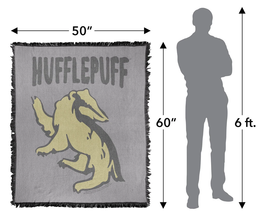 Harry Potter Blanket, 50"x60" The Hufflepuff Woven Blend Throw Blanket