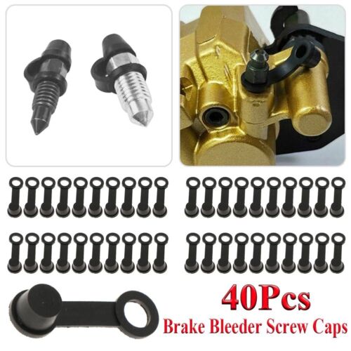 40pcs New Brake Bleeder Screw Caps Grease Zerk Fitting Cap Rubber Dust Cover - Photo 1 sur 12