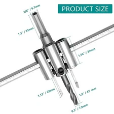 Seimneire Adjustable Hole Saw 1-3/16"-11-3/4" Heavy Duty Circle Cutter Drill Bit