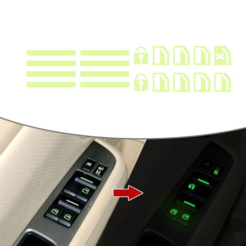 1 Set Car Door Window Switch Luminous Green Night Safety Sticker Accessories - Bild 8 von 10