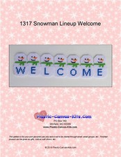 Snowman Lineup Welcome Sign-Plastic Canvas Pattern or Kit