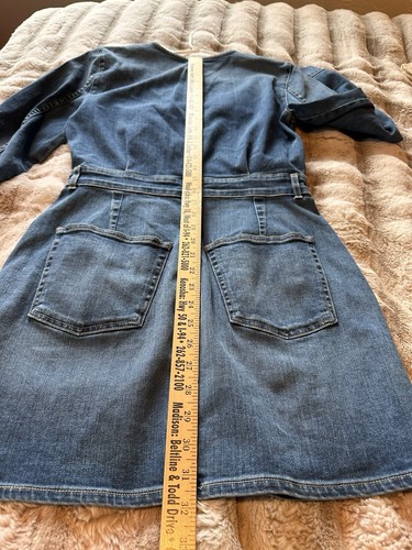 Mini abito tubino donna 3x1 blu denim bottoni davanti manica lunga taglia M 700€ - Foto 6 di 13