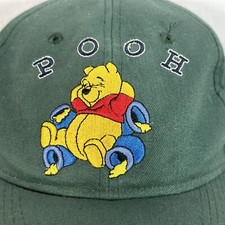 Vintage Winnie the Pooh Green Used Hat Strapback Disney Store EUC