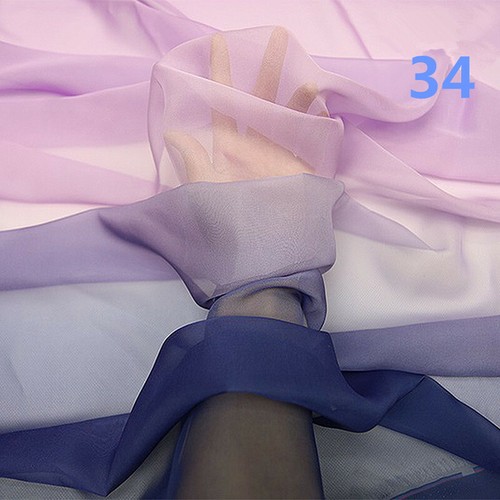 Farbverlauf Farbe Chiffon Stoff zum Selbermachen Regenbogen Kostüm Tanzkleid Nähen 100cmx150cm - Bild 46 von 65