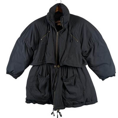 Adrianna Papell Womens M Down Coat Utility Parka Lightweight Winter Jacket Black