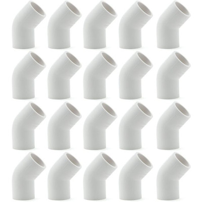 20-Pk 1/2 in. Schedule 40 PVC 45-Degree Elbows NSF/ASTM Pipe Fittings SCH40 ASTM