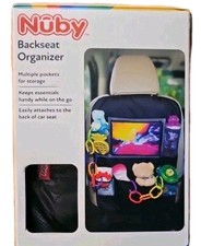 NUBY Childs Backseat Organizer with Multiple Pockets For Storage Black NIB