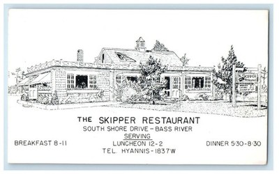 c1910's The Skipper Restaurant South Shore Drive Bass River Antique Postcard