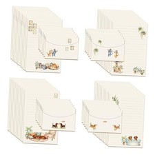 72 Pieces Cute Cat and Dog Writing Paper and Envelopes, Half letter 8.5x5.5