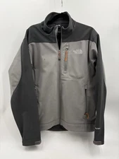 North Face Jacket Mens Medium Gray Apex Fleece Lined Softshell Zip Coat
