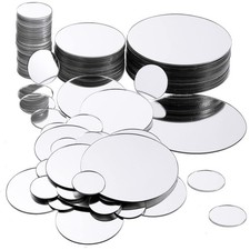 Jetec 40 Pieces Mini Size Round Mirror Small 1"L x 1"W, Colorless