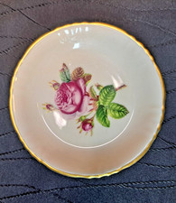 1950s Syracuse China Rose Floral Butter Pat Gold Trim Made in USA